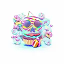 Penelope script with candy  tattoo design idea