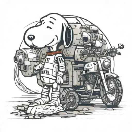 snoopy and stormtrooper tattoo design idea