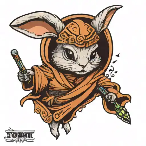 jedi rabbit tattoo design idea