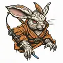 jedi rabbit tattoo design idea