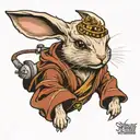 jedi rabbit tattoo design idea