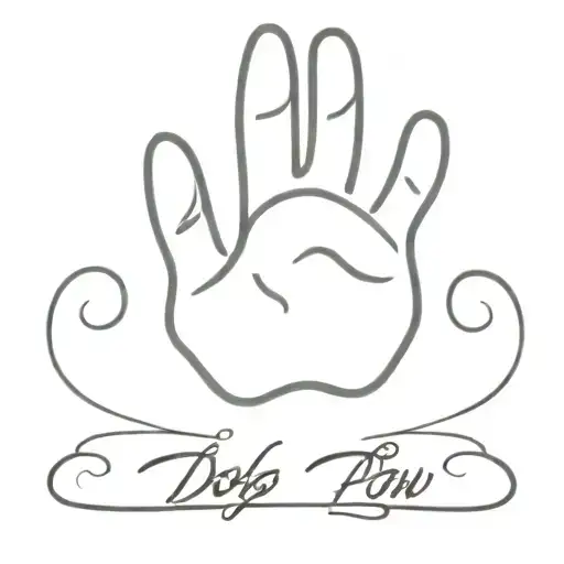 dog paw with Labrador ears and a cursive S  tattoo design idea