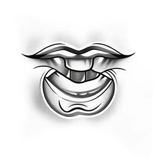 lips with a diamond  tattoo design idea