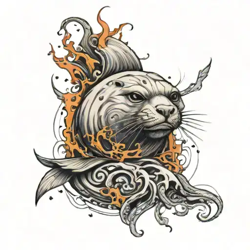 tattoo based on the album "Cursed Seal" by the artist FACE tattoo design idea