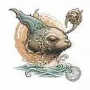 tattoo based on the album "Cursed Seal" by the artist FACE tattoo design idea