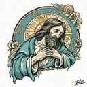 Jesus crying over church  tattoo design idea