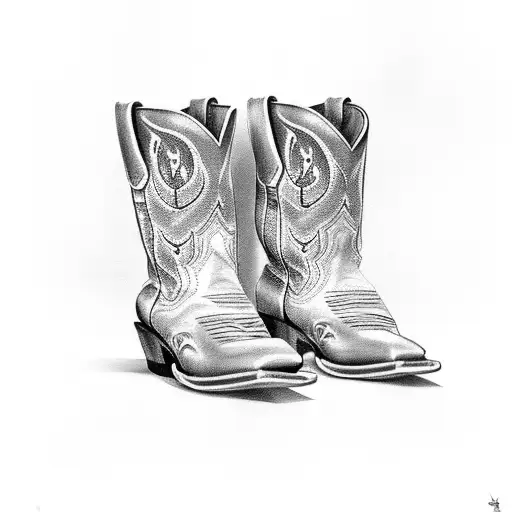 cowboy boots tattoo design idea