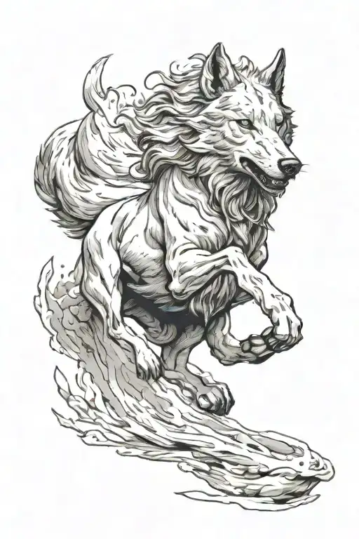 wolf witch bread Libra horse running tattoo design idea