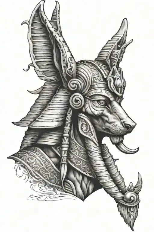 anubis egiptian god tattoo design idea