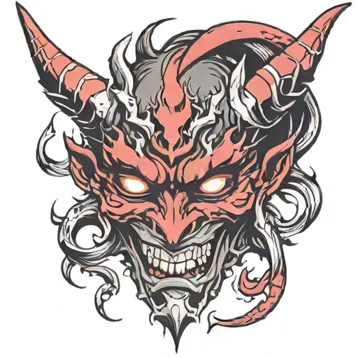 demon mask tattoo design idea