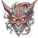 demon mask tattoo design idea