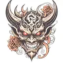 demon mask tattoo design idea