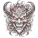 demon mask tattoo design idea