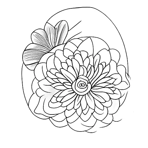 A minimalist tattoo of a pencil drawing a beautiful flower tattoo design idea