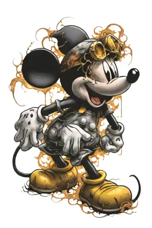 Mickey Mouse on acid  tattoo design idea