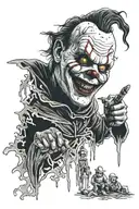 Valak Freddy Kruger Jason Ghostface Pennywise Michael Myers Jigsaw Chucky Hannibal Jeepers Creepers Terrifier Annabelle  tattoo design idea
