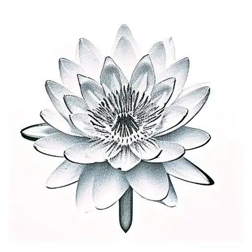 water lilly flower, gladiolus flower, cosmos flower, narcissus flower connected by grapevine tattoo design idea