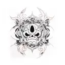 low key patch tatto around forearm with anime refrences from Vagabond andfullmetall alchemist brotherhood, little bit of tattoo design idea