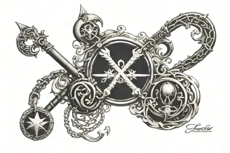 kingdom hearts libra scale heartless tattoo design idea