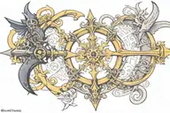 kingdom hearts keyblade libra scale heartless nobodies  tattoo design idea