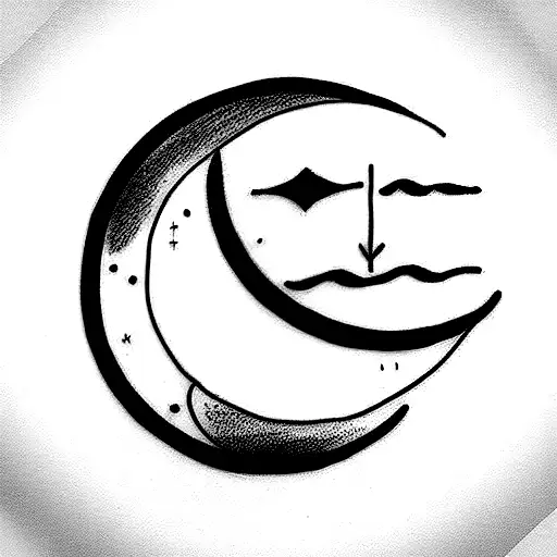 Sun and Moon tattoo design idea