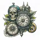 Time machine is not yet invented  tattoo design idea