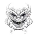 cobra com duas cabecas em direcao ao terceiro olho tattoo design idea