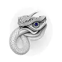 cobra com duas cabecas em direcao ao terceiro olho tattoo design idea