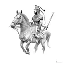 Diocletian on horseback in front of ancient Egypt  tattoo design idea