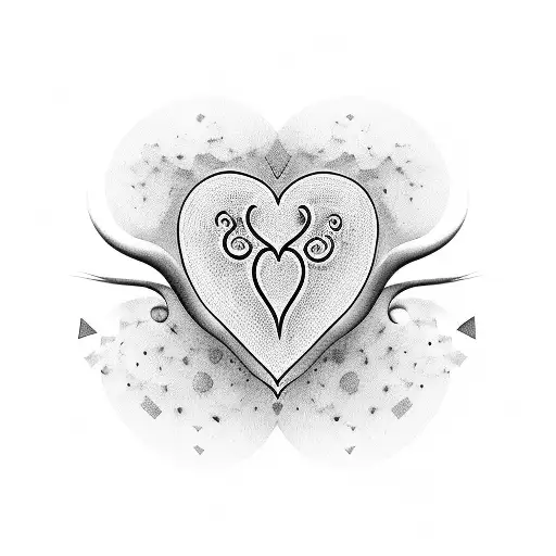 one big heart with three small hearts tattoo design idea