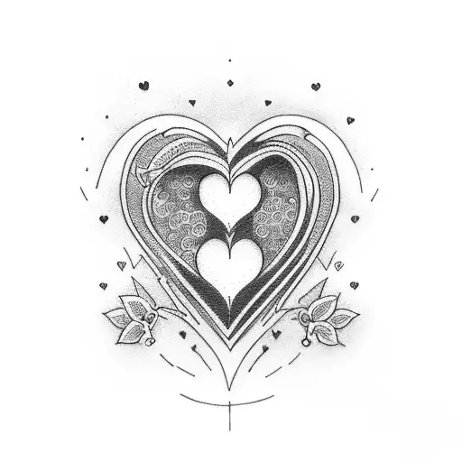 one bigger heart and three small hearts tattoo design idea