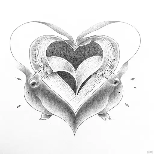 one bigger heart with three small hearts tattoo design idea