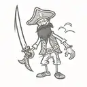 blackbeard pirate tattoo design idea