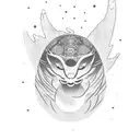 Moon with clouds japanese style tattoo design idea