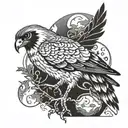 falcon with hidden b latter tatto design tattoo design idea