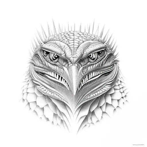 Raptor face at an angle tattoo design idea