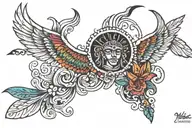 Create a tattoo inspired by traditional Mayan and Mexican festivals tattoo design idea