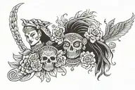Create a tattoo inspired by traditional Mayan and Mexican festivals tattoo design idea