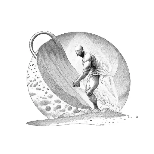 Sisyphus, depicted in a continuous loop tattoo design idea