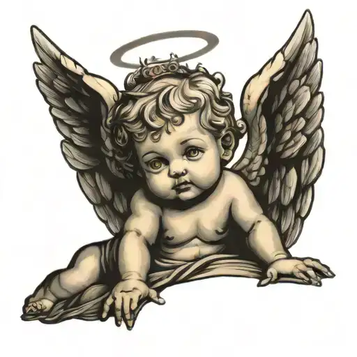 cherub angel tattoo design idea