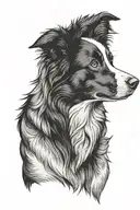 border collie short hair tattoo design idea