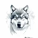 half wolf and other half cocker spaniel tattoo design idea