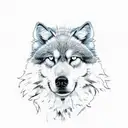 half wolf and other half cocker spaniel tattoo design idea