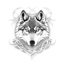celtic wolf jolly roger tattoo design idea