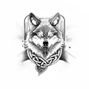 celtic wolf jolly roger tattoo design idea