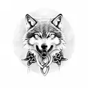 celtic wolf jolly roger tattoo design idea