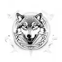 celtic wolf jolly roger tattoo design idea
