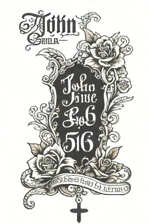 john 3:16 bible verse tattoo design idea