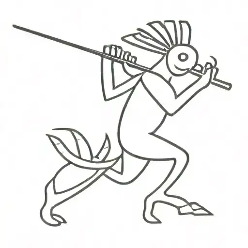 kokopelli playing a flute tattoo design idea