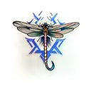 yhwh with dragonfly tattoo design idea